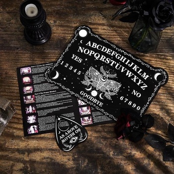 Veštebná doska s kyvadlovou žemľou so sadou ametystu, hovoriaca doska Black Wood Spirit s planchette