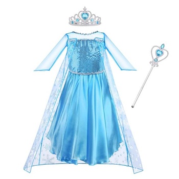 Dívčí kostým Vicloon Elsa, 3 kusy Dětská sada šatů Elsa s…