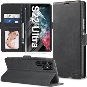 ã2023 ðððã Pouzdro na mobilní telefon pro Samsung Galaxy S22 Ultra pouzdro kožené s ochrannou fólií