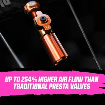Bezdušové ventilky Muc-Off Big Bore Hybrid, černé 45 mm - Precizně navržené krytky ventilků pro