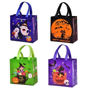 HBell halloweenské tašky na dárky, halloweenské tašky s uchy, dárkové tašky, multifunkční netkané