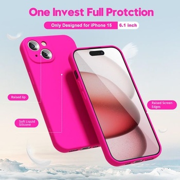 Púzdro oakxco pre iPhone 15 Silikónové púzdro, tenký gumový gél Originálny farebný ochranný obal