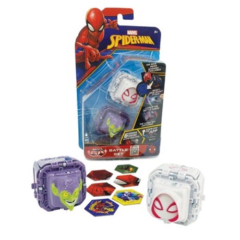 Bitevní kostky 2 kusy Spiderman - Green Goblin a Spider-Gwen, kámen papír, hra s nůžkami