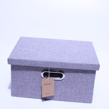 Úložný box Wintao šedý s víkem