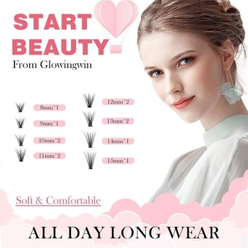 Glowing Win Individuálne riasy Cluster Lashes Individuálne umelé riasy Objem 228 kusov Individuálne