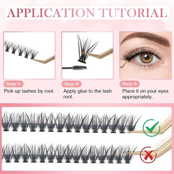 Glowing Win Individuálne riasy Cluster Lashes Individuálne umelé riasy Objem 228 kusov Individuálne