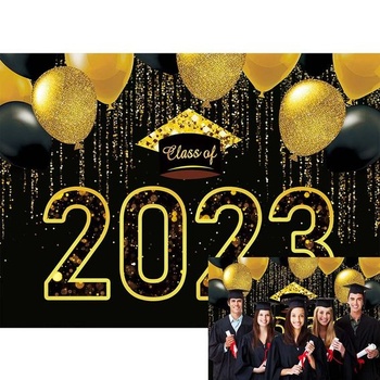 Třída XCKALI z roku 2023 promoce pozadí promoce pozadí promoce Černá a zlatá třpytivá bakalářská