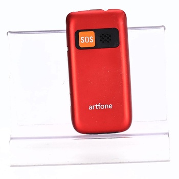 Mobilní telefon Artfone pro seniory,červený