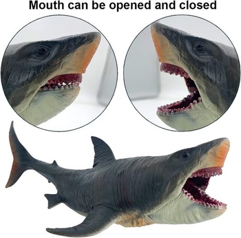 SIENON Veľká hračka so žralokom Megalodon 27 cm Realistická figúrka Hlbinné stvorenie Plastová