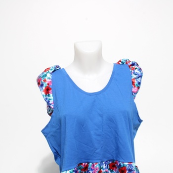 Dámské letní šaty modré s kytičkami