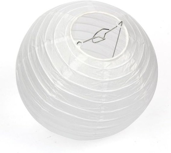 FullBerg 12 bílých papírových luceren (různé velikosti) s 12 teplými bílými mini LED balónkovými