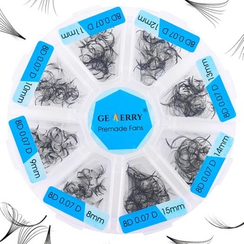 Pre-Fanned Volume Eyelashes Ready Fan Extensions 8D 8-15mm Blend D Cur 500PCS od Gemerry Premade