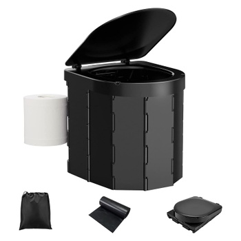 Přenosná toaleta Wadeo černé barvy