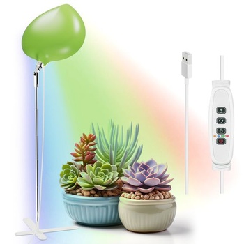 Diivoo rostlinná lampa LED plné spektrum, 6000K rostlinné světlo se 2 světelnými režimy a časovačem