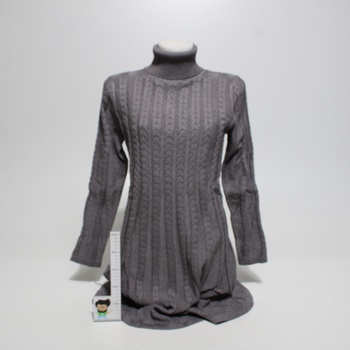 Rolákové pletené šaty Gyabnw XL sivé