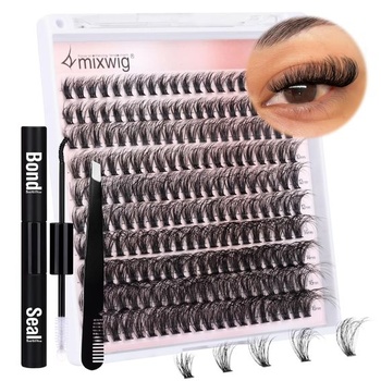 Cat Eye Lash Clusters Kit 80D Lash Extension Kit Prírodné zhluky rias Sada našuchorených