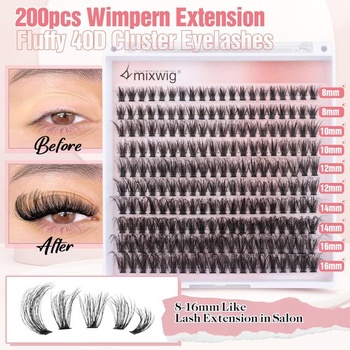Cat Eye Lash Clusters Kit 80D Lash Extension Kit Prírodné zhluky rias Sada našuchorených