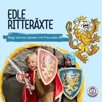 Liontouch - Rytierske sekery pre chlapcov, modré a červené - Pre deti vo veku 3-8 rokov | Stredoveká
