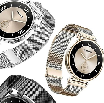 Remienok GIOPUEY kompatibilný s Huawei Watch GT 4/5 46mm/5 Pro 46mm, opletený remienok z nerezovej