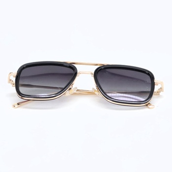 SHEEN KELLY Luxusní retro sluneční brýle čtvercové brýle Kovový rám pro muže Ženy Klasické sluneční