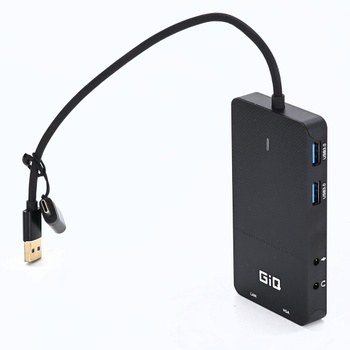 Černý dvouportový USB 3.0 HUB Giq 