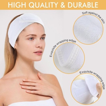 SINLAND gumička do vlasov na make-up, gumička do vlasov z mikrovlákna, kozmetická čelenka froté,