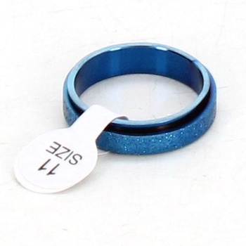 Duhový prsten z kovu modrý