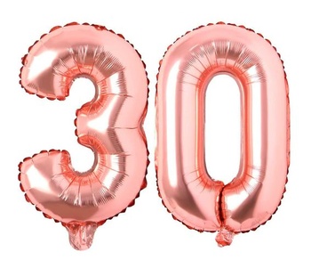 TCJJ Fóliové balónky z růžového zlata s 30 číslicemi Balónky s heliem, balónek s číslicemi z