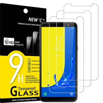 NEW'C Set 3 kusů, Tvrzené sklo pro Samsung Galaxy J6 2018 (SM-J600F), Ochranná fólie na displej bez