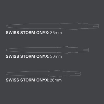 Šípky TARGET Swiss Point Storm Steelpoints, Onyx (3 kusy) 35 mm – Strieborné |