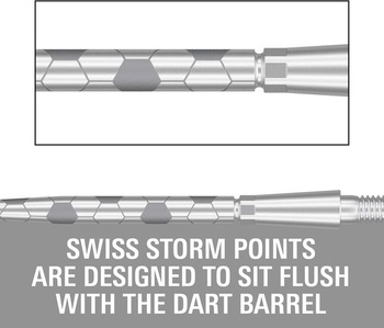 Šípky TARGET Swiss Point Storm Steelpoints, Onyx (3 kusy) 35 mm – Strieborné |