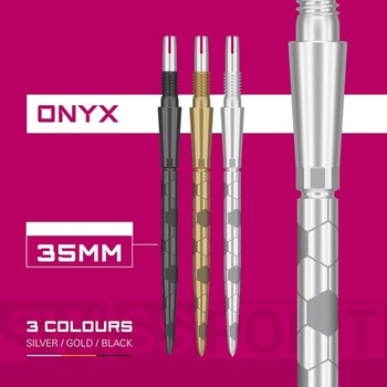 Šípky TARGET Swiss Point Storm Steelpoints, Onyx (3 kusy) 35 mm – Strieborné |