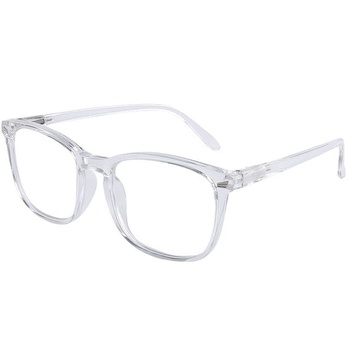DOOViC brýle na čtení s filtrem modrého světla 3.0 - průhledný/čtvercový rám, velká skla,