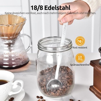 U-Taste 30ml kávová lyžička: odmerná kávová lyžička z nerezovej ocele 18/8 s 17,4 cm extra dlhú
