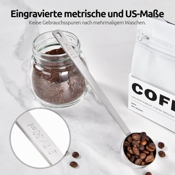 U-Taste 30ml kávová lyžička: odmerná kávová lyžička z nerezovej ocele 18/8 s 17,4 cm extra dlhú
