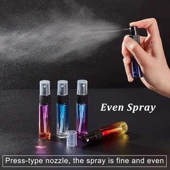BENECREAT 9PCS 10ml prázdný barevný atomizér Mini lahvičky se sprejem na parfémy Jemná mlha