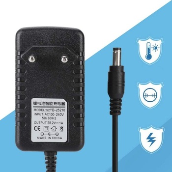 Výmena adaptéra nabíjačky lítiových batérií 25,2 V 1A, adaptér rýchle nabíjačky Li-ion s