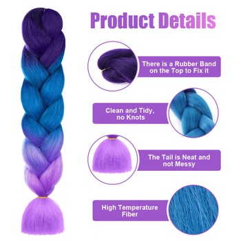 Aomig Braids Extensions, 2PC Ombre syntetické vlasy na zapletanie vrkočov, 24
