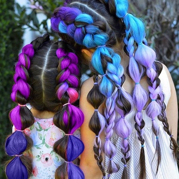 Aomig Braids Extensions, 2PC Ombre syntetické vlasy na zapletanie vrkočov, 24