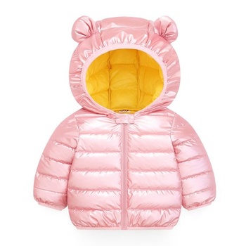Dětská bunda Zimní kabát Bunda s kapucí Ultralehké kabáty s kapucí vycpaná Růžová 80cm