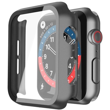 Černé pevné pouzdro Misxi se skleněnou ochranou obrazovky Kompatibilní s Apple Watch Series 6 / SE