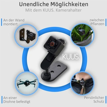 Vnútorná bezpečnostná kamera KUUS.® C1 Mini 2,3 cm | Vnútorný kamerový dohľad s nočným videním a
