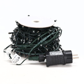 WISD LED pohádková světla 23 m, 400 teplá bílá a bílá - Vánoční osvětlení na tmavě zeleném kabelu s