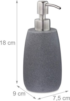 Relaxdays dávkovač mydla 300 ml, doplňovacia, kúpeľňa, kuchyňa, dávkovač tekutého mydla, okrúhly,
