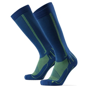 Odstupňované kompresní ponožky pro muže a ženy EU 39-42 // UK 6-8 modrá/neonově žlutá - 1 pár