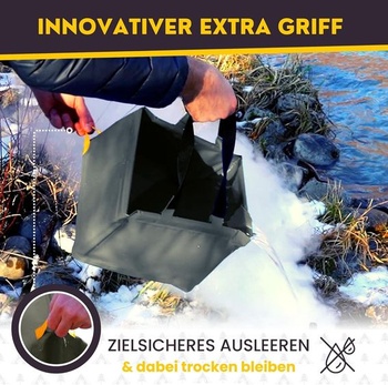 BERGTIGER® 500D Plachta, skladacia kempingová misa 18L / 21L s EXTRA DRŽADLOM I Skladacie vonkajšie
