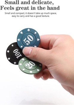 KAYSENSUK 100 kusů kasinových pokerových žetonů, herních žetonů, karet, žetonů, vkladových žetonů,