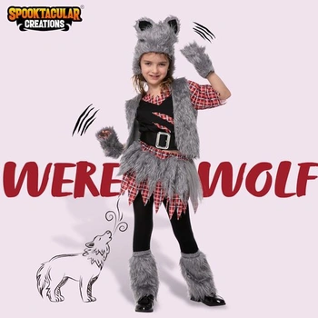 Dievčenská vesta Spooktacular Creations Kostým vlkolaka na Halloween