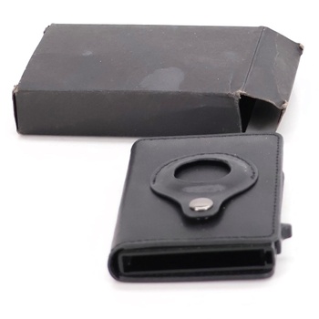 Puzdro na karty čierne kožené s MagSafe