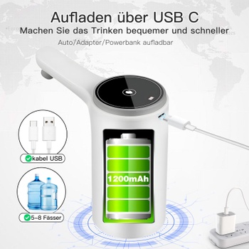 Automatický dávkovač vody s pumpičkou, USB nabíjací distribútor, odnímateľný a vhodný pre použitie v